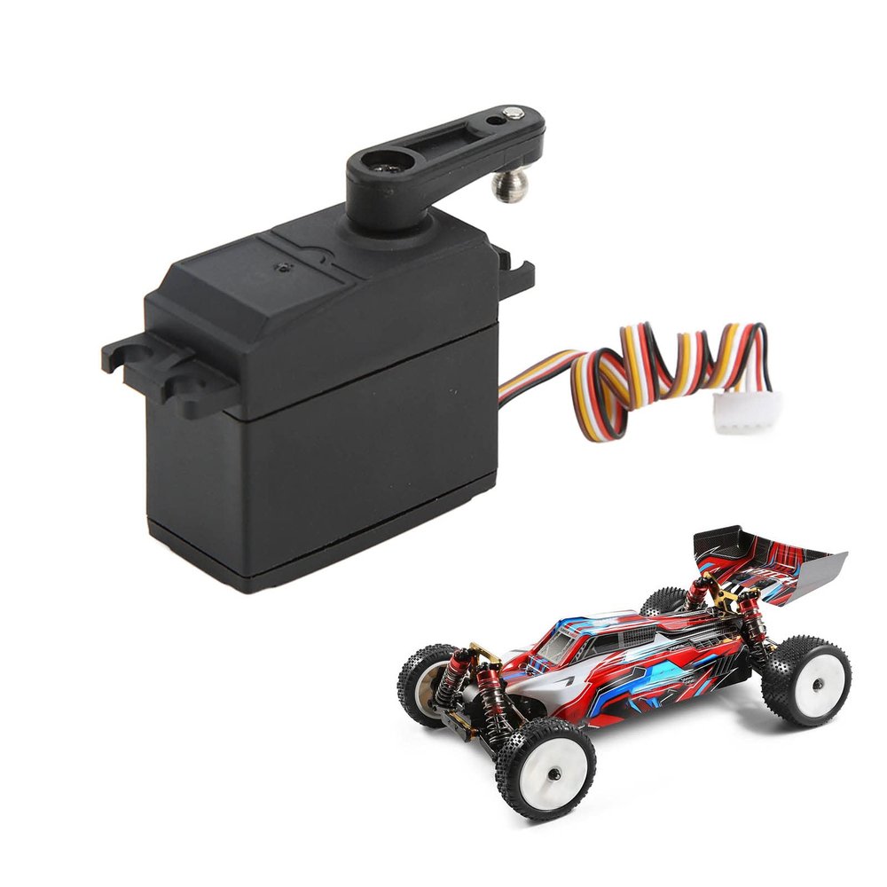 RC Servo, 5-Wire Steering with Servo Arm High-Torque Precision Control for 1/10 Scale RC Car Enthusiasts Off-Road Racing and Hobbyist Repairs