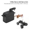 RC Servo, 5-Wire Steering with Servo Arm High-Torque Precision Control for 1/10 Scale RC Car Enthusiasts Off-Road Racing and Hobbyist Repairs view 3