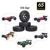 Pre-Glued 1/8 Mounted Buggy Tires and Wheel Rims Sets with Foam Inserts Spoke Black for Arrma Typhon 3S 6S Senton Losi 8IGHT Team Associated HPI Kyosho, 4PCS view 3