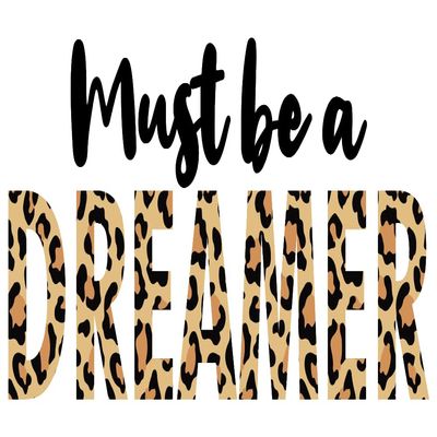 Home Living Room Multicolored Dcor Sticker Safari Themed Leopard Skin Print Design Vinyl Wall Decal - 22" x 36" Must Be A Dreamer Quotes Kids Bedroom Decoration Adhesive Wall Lettering Art Sticker