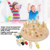 Alomejor Memory Matchstick Chess Set, Educational Wooden Game with 24 Pieces Sieve Cloth Bag for Kids Families Travel Learning view 4