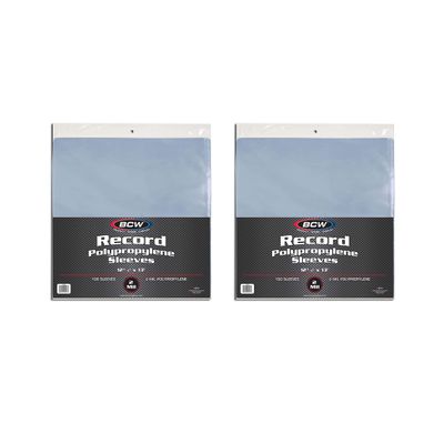 BCW 33 RPM Record Sleeves | Polypropylene Vinyl Record Outer Sleeves | 2 mil Thickness | Vinyl Record Album Protectors | (200 Pack)