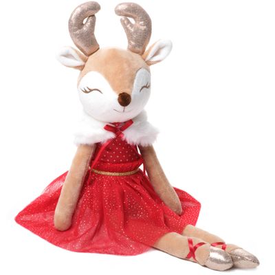Bearington Collection Ballerina Stuffed Animal - Ballet Doll - Dance Recital Gifts for Girls - Reindeer Noella - 16.5"