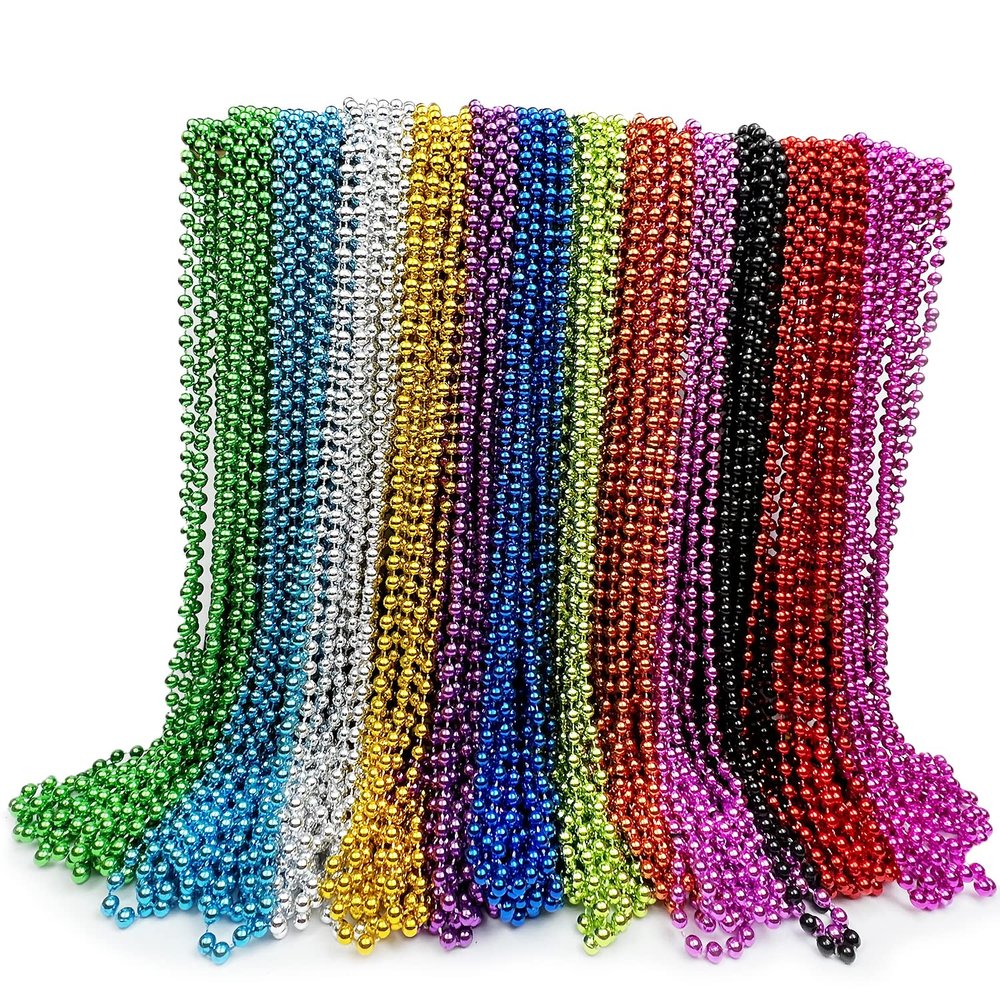 GiftExpress 144 pack Mardi Gras Beads Necklaces Bulk, Mardi Gras Beads Necklaces Assortment, Throw Beads in Bulk, Gasparilla beads, Mardi Gras Parades Necklaces