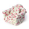 Dollhouse Couch with Pillow 1 12 Scale Miniature Sofa Arm Chair Living Room Furniture Wooden Fabric Frame Single Reading Chair Artificial House Room Scene Decoration (Rose Floral) view 1