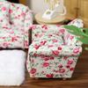 Dollhouse Couch with Pillow 1 12 Scale Miniature Sofa Arm Chair Living Room Furniture Wooden Fabric Frame Single Reading Chair Artificial House Room Scene Decoration (Rose Floral) view 2