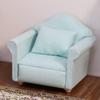Dollhouse Couch with Pillow 1 12 Scale Miniature Sofa Arm Chair Living Room Furniture Wooden Fabric Frame Single Reading Chair Artificial House Room Scene Decoration (Green) view 4