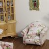 Dollhouse Couch with Pillow 1 12 Scale Miniature Sofa Arm Chair Living Room Furniture Wooden Fabric Frame Single Reading Chair Artificial House Room Scene Decoration (Pink) view 2