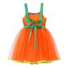 ACSUSS Kids Girls Halloween Pumpkin Dress Halter Neck Lace-up Tulle Tutu Gown Dance Leotard Orange 4 Years view 4