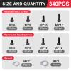 AllinRC 350pcs RC Screw Kit with Magnetic Tray & 4-Way Wrench for Traxxas TRX-4 Slash Rustler Arrma Axial SCX10 Losi Tamiya HPI 1/10 1/12 Scale Crawler Buggy Truck view 3