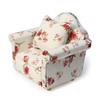 Dollhouse Couch with Pillow 1 12 Scale Miniature Sofa Arm Chair Living Room Furniture Wooden Fabric Frame Single Reading Chair Artificial House Room Scene Decoration (White Floral) view 1
