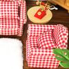 Dollhouse Couch with Pillow 1 12 Scale Miniature Sofa Arm Chair Living Room Furniture Wooden Fabric Frame Single Reading Chair Artificial House Room Scene Decoration (Plaid) view 2