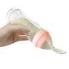 Haakaa Silicone Baby Food Dispensing Spoon Feeder 4oz - Infant Squeeze Cereal Feeder, Baby Fresh Food Feeder, Feed Bottle for Puree, Solid Baby Food, BPA Free, 4m+ Babies  Peach view 1