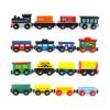 Wondertoys Wooden Train Set 16 PCS Train Toys Magnetic Set Includes Storage Bag - Wooden Track Accessories - Wooden Magnetic Car Set for Toddlers Kids Boys and Girls view 1