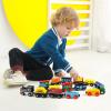 Wondertoys Wooden Train Set 16 PCS Train Toys Magnetic Set Includes Storage Bag - Wooden Track Accessories - Wooden Magnetic Car Set for Toddlers Kids Boys and Girls view 2