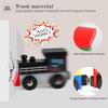 Wondertoys Wooden Train Set 16 PCS Train Toys Magnetic Set Includes Storage Bag - Wooden Track Accessories - Wooden Magnetic Car Set for Toddlers Kids Boys and Girls view 4
