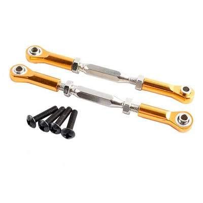 Replacement Part For 2pcs Aluminum Rear Upper Steering Linkage Rod For RC E10 1:10 Electric E10MT E10MTL Bowie Truck Parts 33606 - (Color: Yellow)