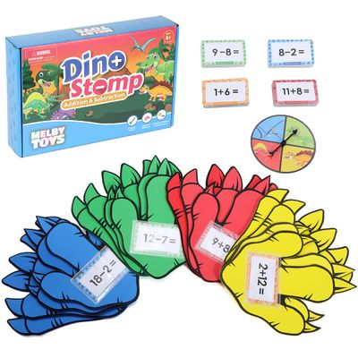 Dino Stomp Addition & Subtraction Flashcards Math Games and Toys for Kids Ages 5-7