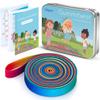 Cikyner Chinese Jump Rope, 4m Long 1.5cm Wide Elastic Chinese Ropes with Instructions French Skipping Rainbow Band for Indoor and Outdoor Children Jumpsies Games, Ideal for Gifts for Girls and Boys view 1