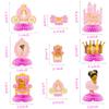 BeYumi 12Pcs Royal Princess Themed Honeycomb Centerpiece Table Toppers for Baby Girls African American Little Princecess Black Girl Castle Tiara Pink and Gold Baby Shower Birthday Party Decoration view 2