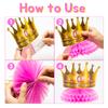 BeYumi 12Pcs Royal Princess Themed Honeycomb Centerpiece Table Toppers for Baby Girls African American Little Princecess Black Girl Castle Tiara Pink and Gold Baby Shower Birthday Party Decoration view 3