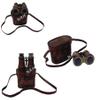 Nautical Victorian Marine Brass Binocular Collectible Spyglass with Leather Case Box view 1