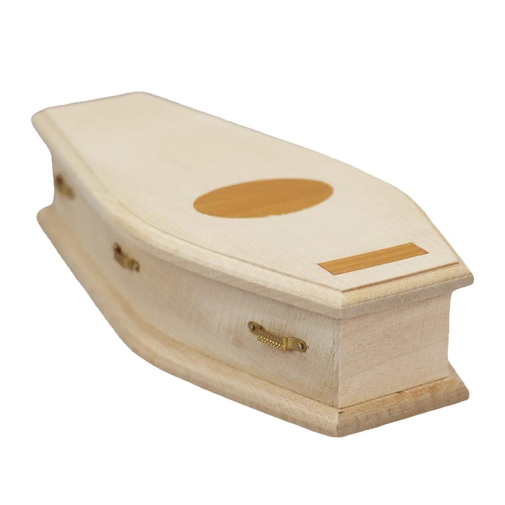 Miniature Wooden Coffin DIY Decoration Unfinished Fairy Miniature Furniture for Dollhouse Premium Mini Decor for Home Ornaments Creative Blank Design for Imaginative Projects