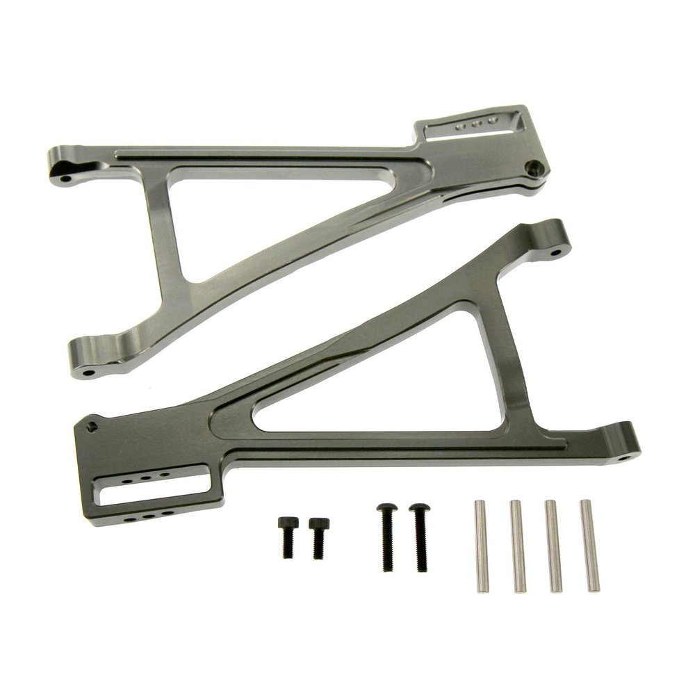 Atomik RC E-Revo 2.0 Front Lower Arm, Gun Metal - Replaces 8631/8632 - Compatible with Traxxas