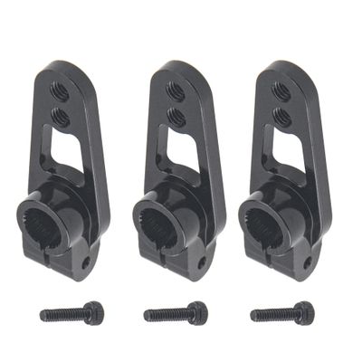 3Pack ShareGoo Metal 25T Servo Horn,25 Teeth Spline Steering Arm Server Rocker Compatible with Futaba Savox Power HD MG995 MG996 Servos Motors for RC On Road Touring Car Truck Models Boat (Black)