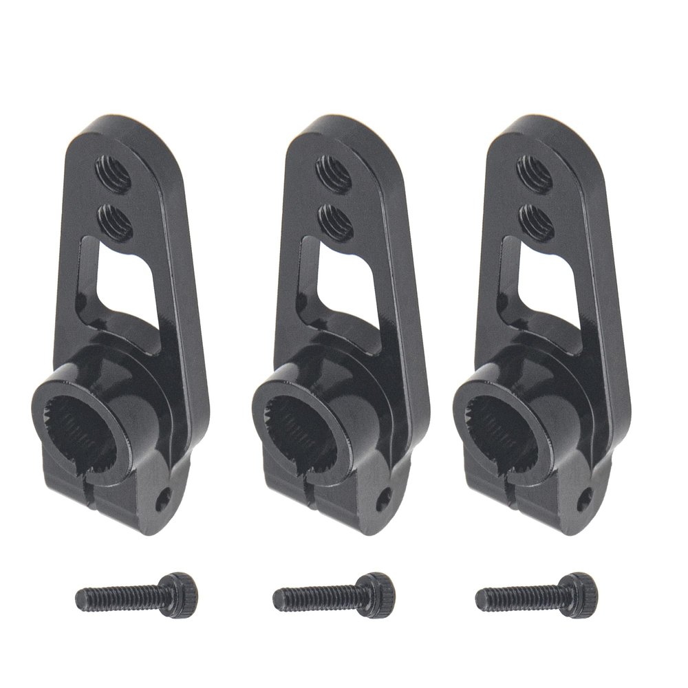 3Pack ShareGoo Metal 25T Servo Horn,25 Teeth Spline Steering Arm Server Rocker Compatible with Futaba Savox Power HD MG995 MG996 Servos Motors for RC On Road Touring Car Truck Models Boat (Black)