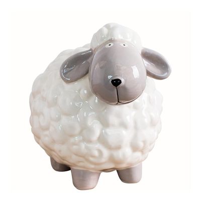YKHB Ceramic Piggy Bank Home Decor, Cuddly Sheep Shape Stylish Design Coin Bank, Creative Bedroom Living Room Money Bank