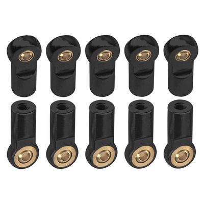 10Pcs ShareGoo M3 Tie Rod End Ball Head Holder Link 3mm Thread Ball Joint Compatible with Tamiya Redcat HSP Traxxas Axial SCX10 1/10 RC Car Truck Boat DIY Robot Airplane,L22mm (Black)