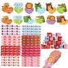 FOIMAS Valentine's Day Slap Bracelet Set,32pcs Animal Heart Snap Bracelet Wristband and 36pcs Gift Cards for Kids School Classroom Gift Exchange Party Favor Supply view 1