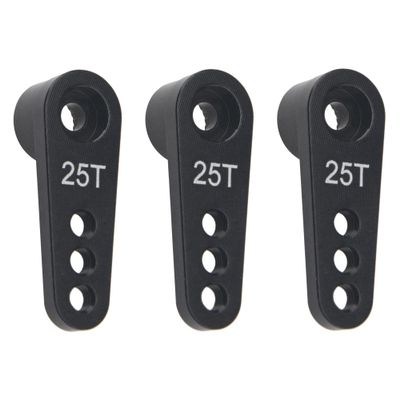 3Pcs ShareGoo Metal 25T Servo Horn 25 Teeth Steering Arm Compatible with Futaba Savox Power HD HSP Servos Motor Compatible with Wltoys Himoto Redcat Traxxas Axial 1/8 1/10 RC Car Truck (Black)