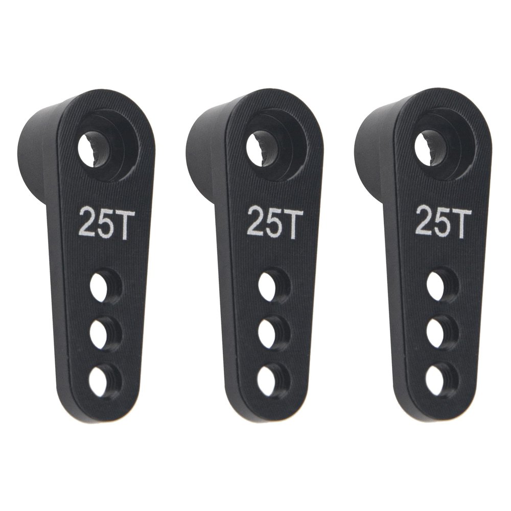 3Pcs ShareGoo Metal 25T Servo Horn 25 Teeth Steering Arm Compatible with Futaba Savox Power HD HSP Servos Motor Compatible with Wltoys Himoto Redcat Traxxas Axial 1/8 1/10 RC Car Truck (Black)