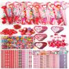 Valentine Gifts for Kids School, 28 Packs Stationery Set from Teachers to Students, Valentines Kids Gift Set Cards with Stickers, Pencils, Erasers, Valentine's Day Classroom Exchange Party Favor Toy view 1
