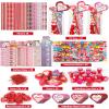 Valentine Gifts for Kids School, 28 Packs Stationery Set from Teachers to Students, Valentines Kids Gift Set Cards with Stickers, Pencils, Erasers, Valentine's Day Classroom Exchange Party Favor Toy view 2