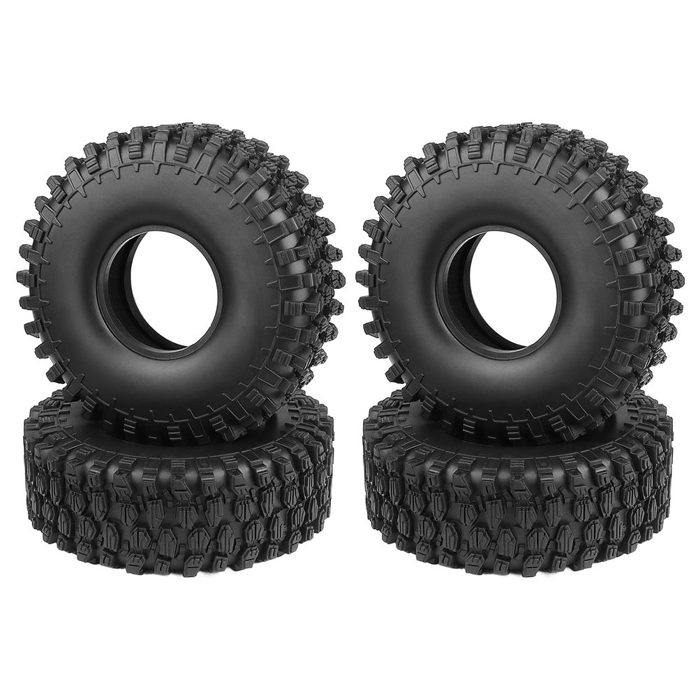 Hobbyfire 4Pcs 1.9 Inch 1/10 Rock Crawler Tires 120mm Outer Diameter Foam Inserts for Axial SCX10 II III Traxxas TRX 4 Redcat Gen 8 RC4WD TF2 RC Car