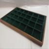 Tray for coins medals jewelry or other precious items. Wood, Italian velvet of high quality Empire Green view 2