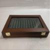 Pen box, Wooden and Velvet Case Green Display Stand for 13 Fountain Pens view 1