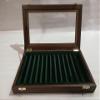 Pen box, Wooden and Velvet Case Green Display Stand for 13 Fountain Pens view 2