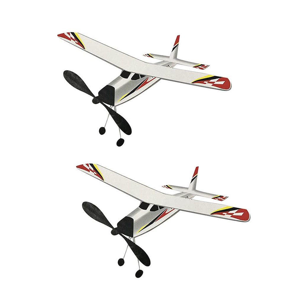 DYNWAVE 2 Pieces Elastic Powered Glider Model Outdoor Glider Plane Kit