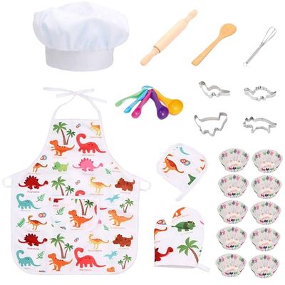 25Pcs Pretend Play Costume Set Baking Gift Utensils for Kitchen