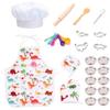 25Pcs Pretend Play Costume Set Baking Gift Utensils for Kitchen view 4