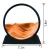 HYUGF Moving Sand Art Picture Decor, 3D Deep Sea Sandscape Liquid Motion, Round Glass Frame Display Flowing Sand Relaxing Gift for Kids Adults Home Office Work Desktop Decoration Toy (Gold, 7") view 2