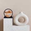 HYUGF Moving Sand Art Picture Decor, 3D Deep Sea Sandscape Liquid Motion, Round Glass Frame Display Flowing Sand Relaxing Gift for Kids Adults Home Office Work Desktop Decoration Toy (Gold, 7") view 3