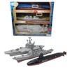 Toy Aircraft Carrier Submarine and Battleship Destroyer Combo with 8 Mini Fighter Jets view 1