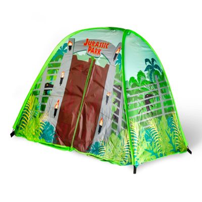 Jurassic Park Gates Bed Tent | Pop-Up Canopy Tents & Shelters, Fort Playhouse for Kids, Indoor Activities | Dinosaur Toys & Games, Gifts and Collectibles | 72 x 36 x 41 Inches