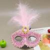 YHan Women's Feather Masquerade Mask Venetian Halloween Mardi Gras Costumes Party Ball Prom MaskFunny Cosplay Accessory (Pink) view 2