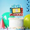 Level 6th Unlocked Cake Topper - Electronic Games Theme Boys Birthday Party Decorations Supplies - 6th Happy Birthday view 4